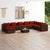 9 Piece Garden Lounge Set with Cushions Poly Rattan Brown