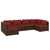 6 Piece Garden Lounge Set with Cushions Poly Rattan Brown