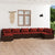 7 Piece Garden Lounge Set with Cushions Poly Rattan Brown