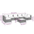 8 Piece Garden Lounge Set with Cushions Poly Rattan Grey