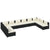 10 Piece Garden Lounge Set with Cushions Poly Rattan Black