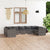9 Piece Garden Lounge Set with Cushions Poly Rattan Grey