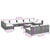 10 Piece Garden Lounge Set with Cushions Brown Poly Rattan