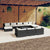 11 Piece Garden Lounge Set with Cushions Black Poly Rattan