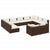 11 Piece Garden Lounge Set with Cushions Brown Poly Rattan