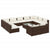 12 Piece Garden Lounge Set with Cushions Brown Poly Rattan