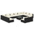 13 Piece Garden Lounge Set with Cushions Black Poly Rattan
