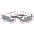 13 Piece Garden Lounge Set with Cushions Grey Poly Rattan