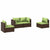 4 Piece Garden Lounge Set with Cushions Poly Rattan Brown