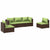 5 Piece Garden Lounge Set with Cushions Poly Rattan Brown
