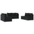 6 Piece Garden Lounge Set with Cushions Poly Rattan Black