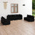 7 Piece Garden Lounge Set with Cushions Poly Rattan Black
