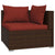 7 Piece Garden Lounge Set with Cushions Poly Rattan Brown
