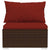 8 Piece Garden Lounge Set with Cushions Poly Rattan Brown
