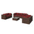 8 Piece Garden Lounge Set with Cushions Poly Rattan Brown