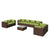 9 Piece Garden Lounge Set with Cushions Poly Rattan Brown