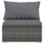 9 Piece Garden Lounge Set with Cushions Poly Rattan Grey