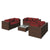 7 Piece Garden Lounge Set with Cushions Poly Rattan Brown