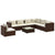8 Piece Garden Lounge Set with Cushions Poly Rattan Brown