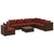 8 Piece Garden Lounge Set with Cushions Poly Rattan Brown