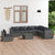 8 Piece Garden Lounge Set with Cushions Poly Rattan Grey
