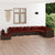8 Piece Garden Lounge Set with Cushions Poly Rattan Brown