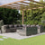10 Piece Garden Lounge Set with Cushions Grey Poly Rattan