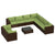 10 Piece Garden Lounge Set with Cushions Brown Poly Rattan