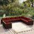 10 Piece Garden Lounge Set with Cushions Brown Poly Rattan