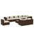 10 Piece Garden Lounge Set with Cushions Poly Rattan Brown