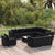 10 Piece Garden Lounge Set with Cushions Poly Rattan Black