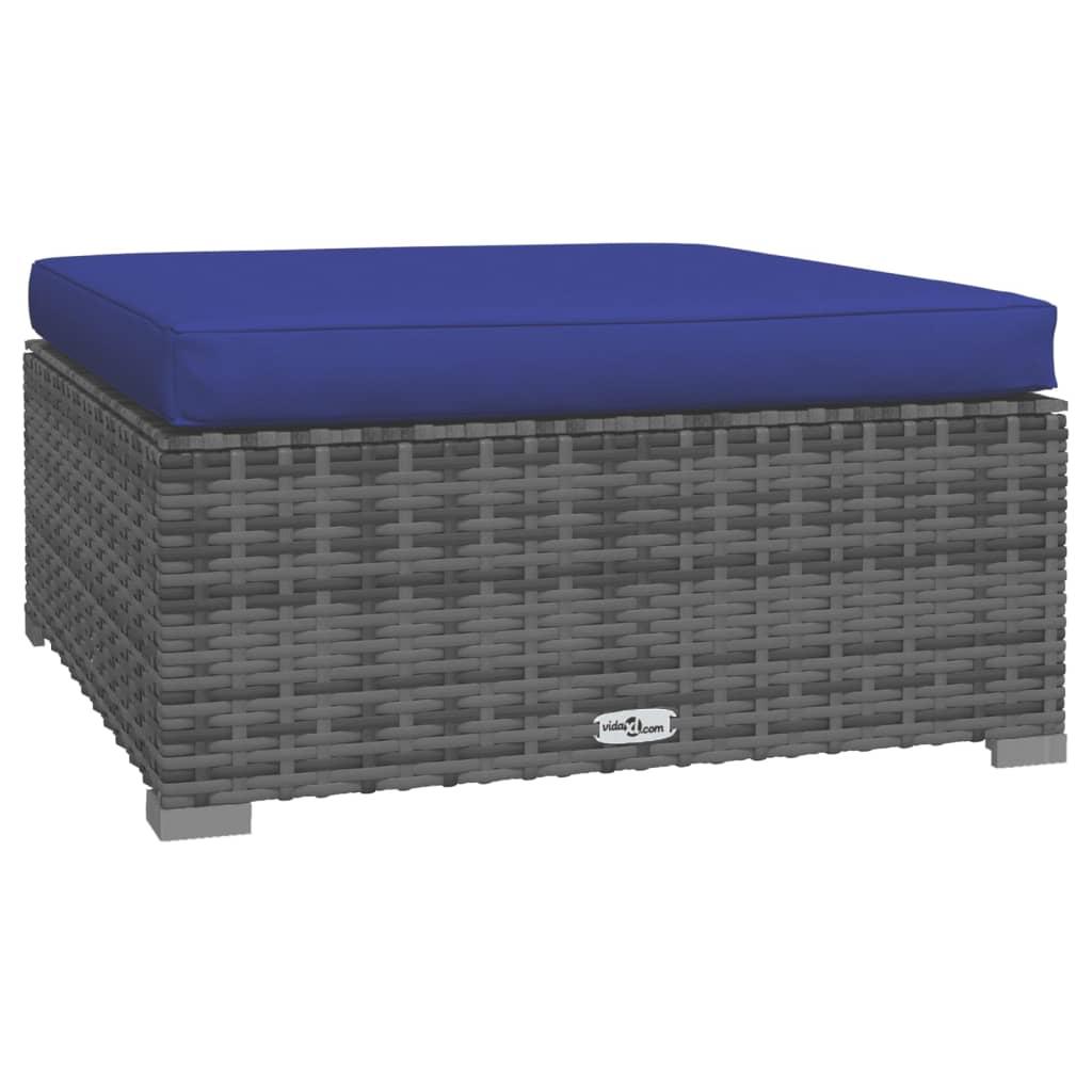 10 Piece Garden Lounge Set with Cushions Poly Rattan Grey