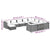 11 Piece Garden Lounge Set with Cushions Poly Rattan Grey