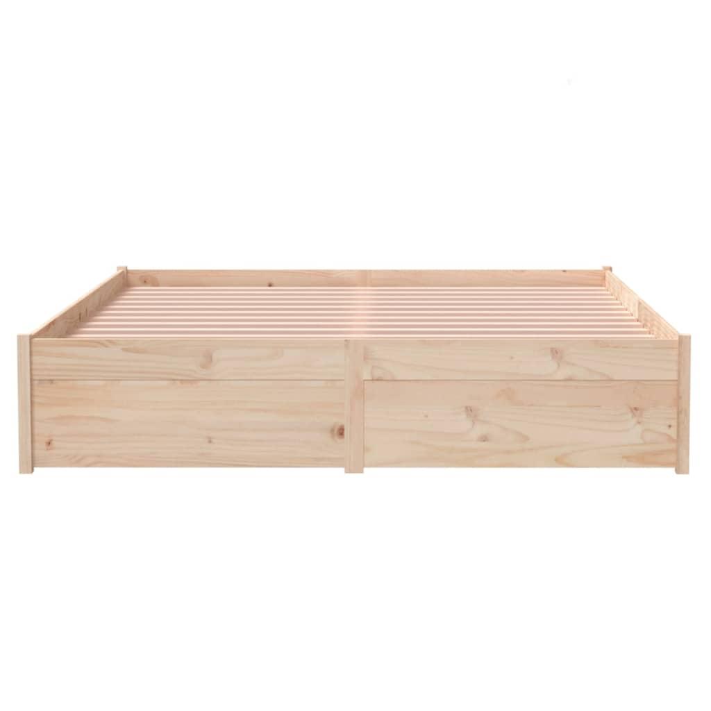 Bed Frame without Mattress Solid Wood 135x190 cm