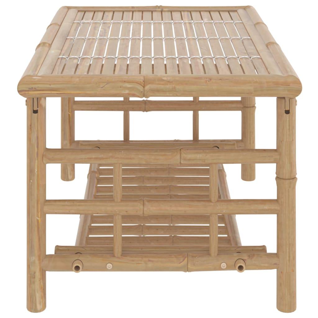 2 Piece Garden Lounge Set with Dark Grey Cushions Bamboo