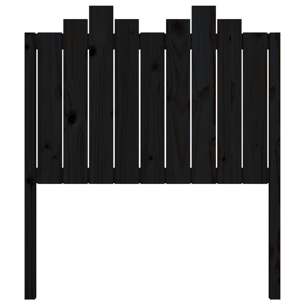 Bed Headboard Black 96 cm Solid Wood Pine