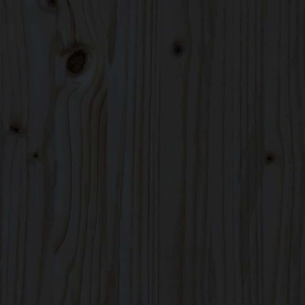 Bed Headboard Black 186x4x110 cm Solid Wood Pine