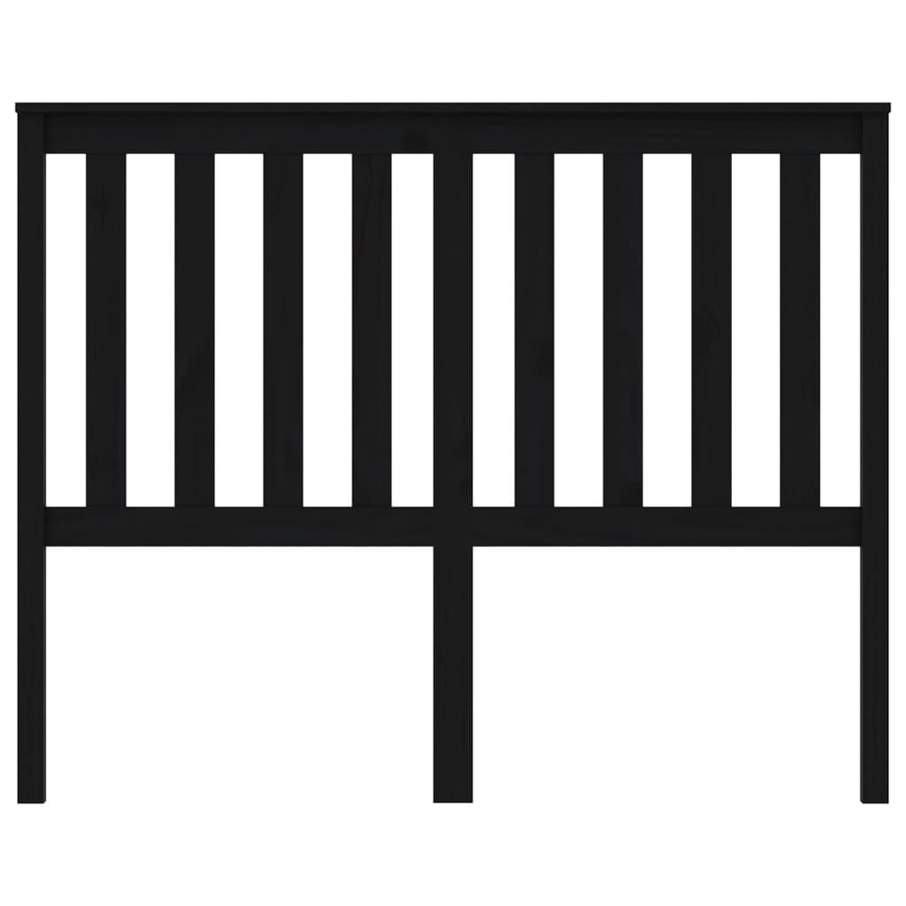 Bed Headboard Black 141 cm Solid Wood Pine