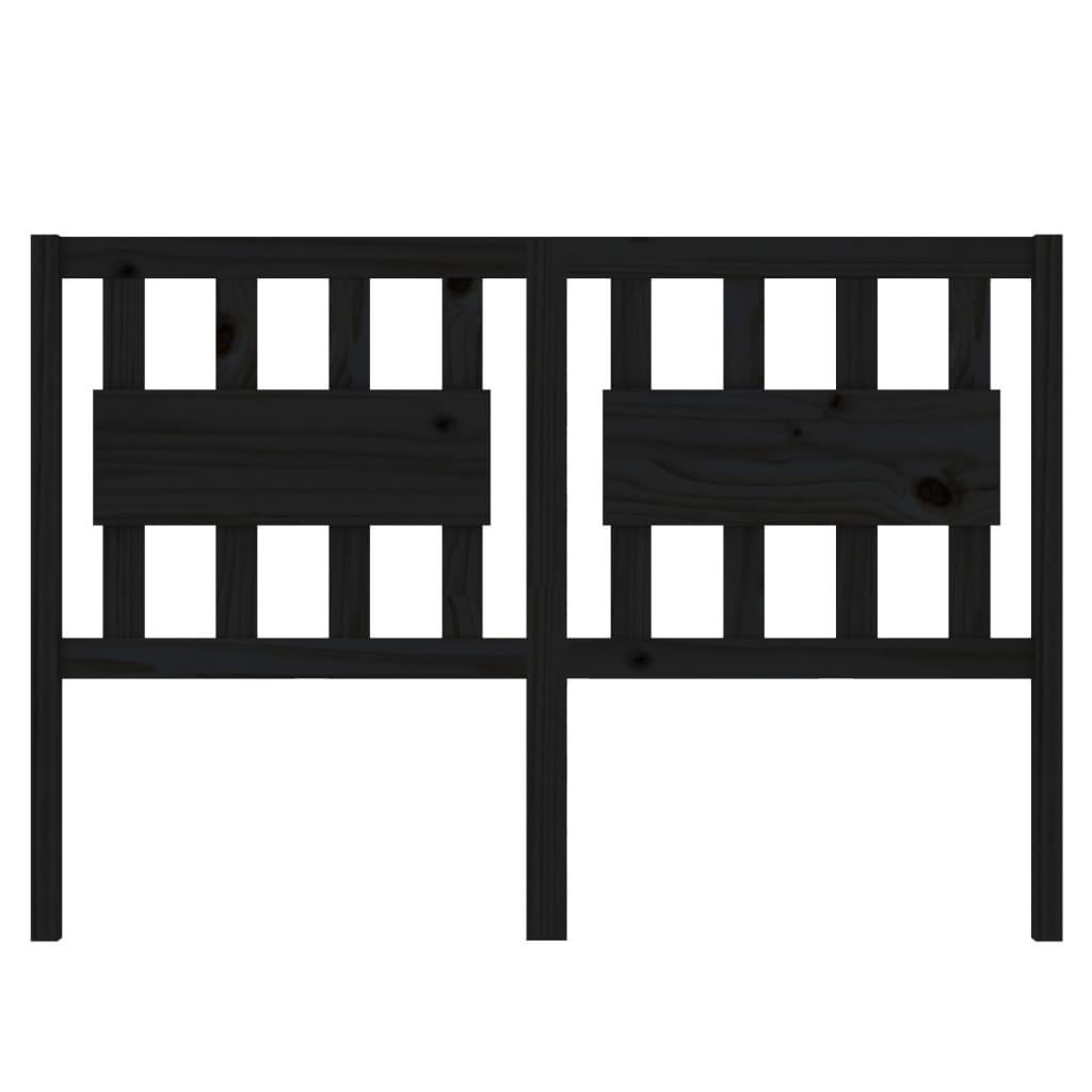 Bed Headboard Black 140.5 cm Solid Wood Pine