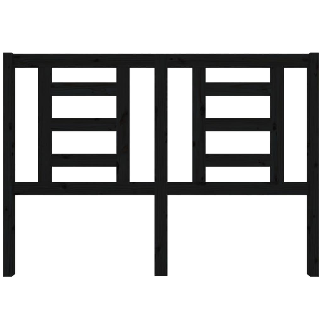 Bed Headboard Black 141x4x100 cm Solid Wood Pine