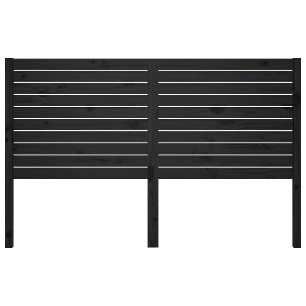 Bed Headboard Black 186 cm Solid Wood Pine