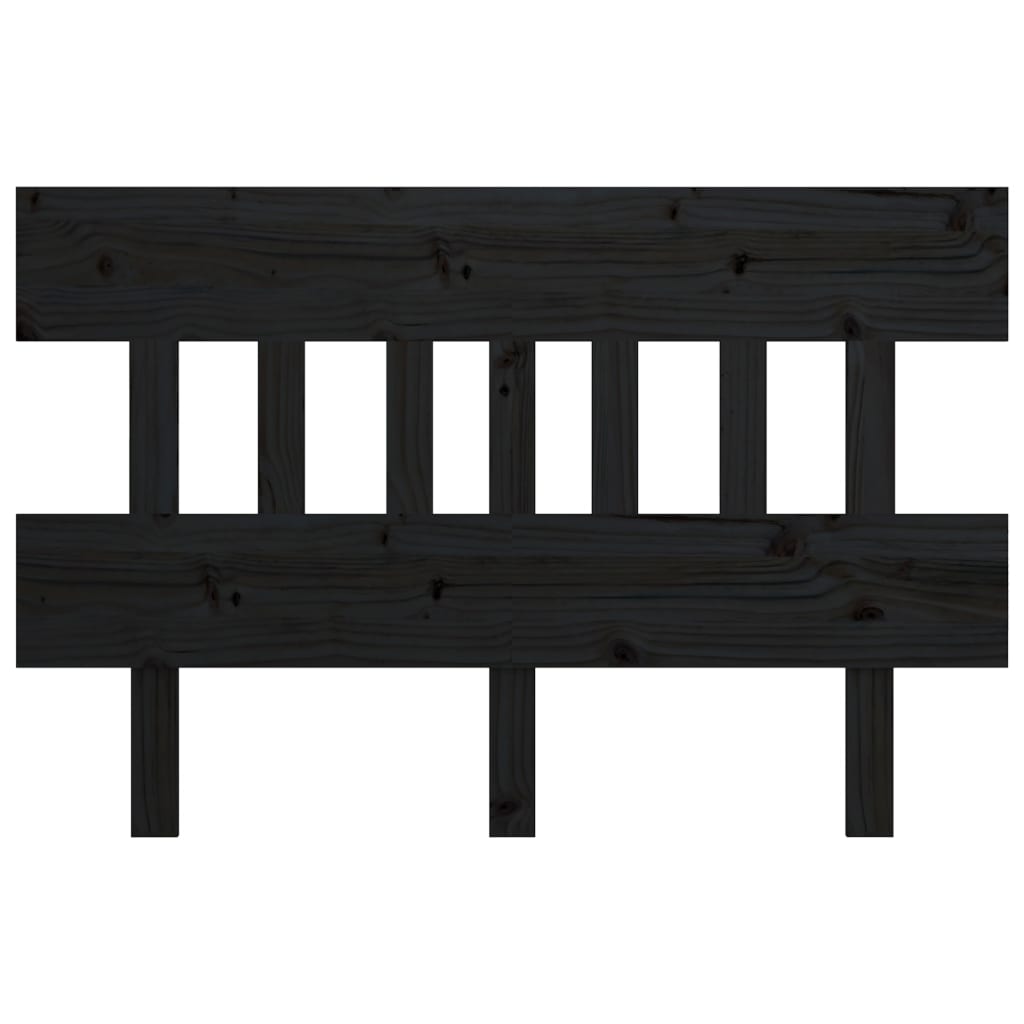 Bed Headboard Black 138.5 cm Solid Wood Pine