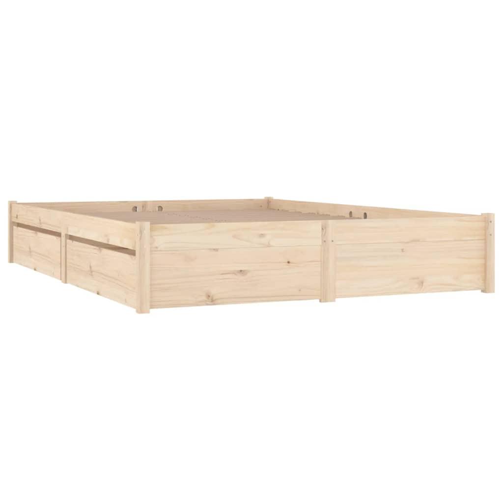 Bed Frame without Mattress with Drawers 150x200 cm