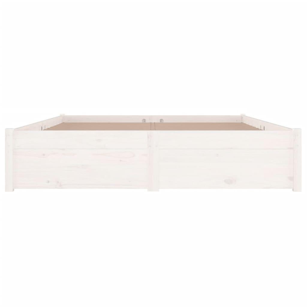 Bed Frame without Mattress with Drawers White 150x200 cm