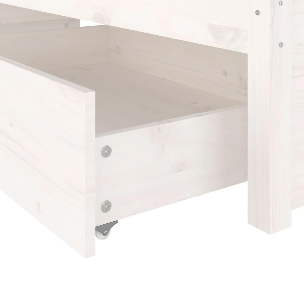 Bed Frame without Mattress with Drawers White 150x200 cm