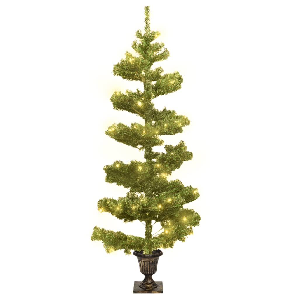 Swirl Pre-lit Christmas Tree with Pot Green 120 cm PVC