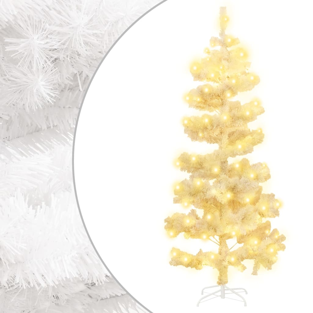 Swirl Pre-lit Christmas Tree with Stand White 150 cm PVC