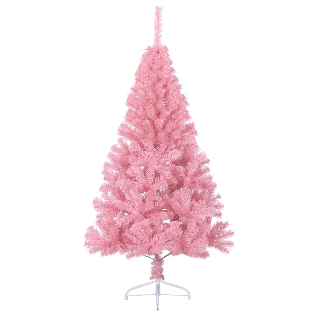 Artificial Half Christmas Tree with Stand Pink 120 cm PVC