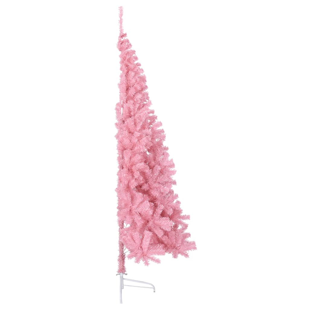 Artificial Half Christmas Tree with Stand Pink 240 cm PVC