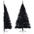 Artificial Half Christmas Tree with Stand Black 210 cm PVC